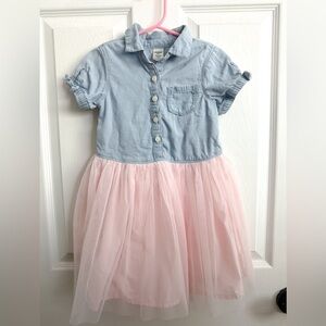 Toddler Chambray and Tulle dress